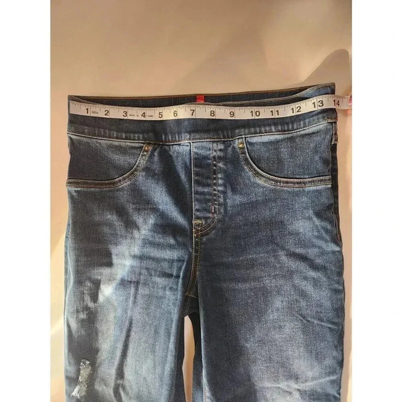 Spanx Skinny Jeans Dark Wash Distressed Size Small - Picture 4 of 6